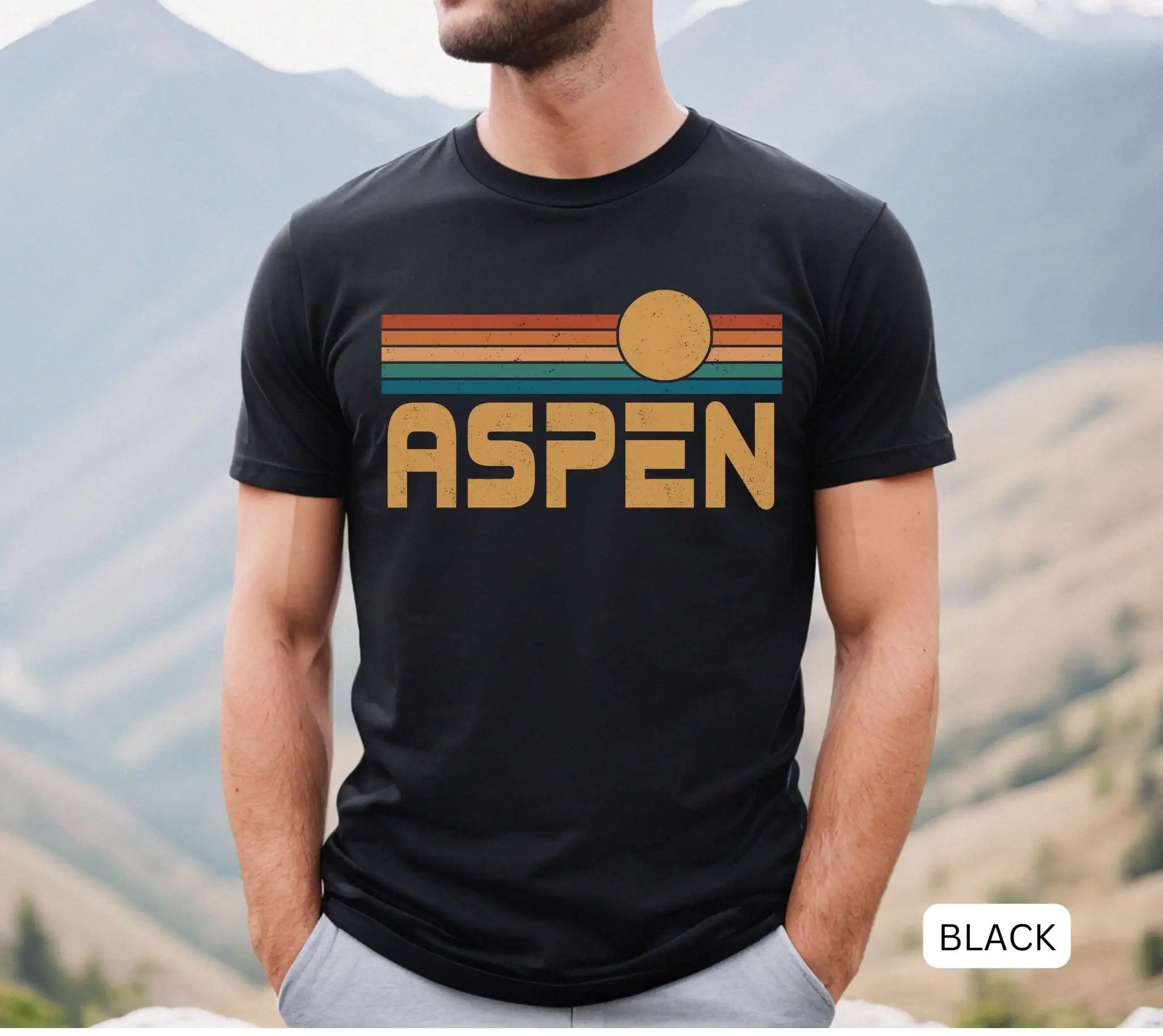 Aspen T Shirt Souvenir Colorado Ski Vacation Snowboarding Skiing