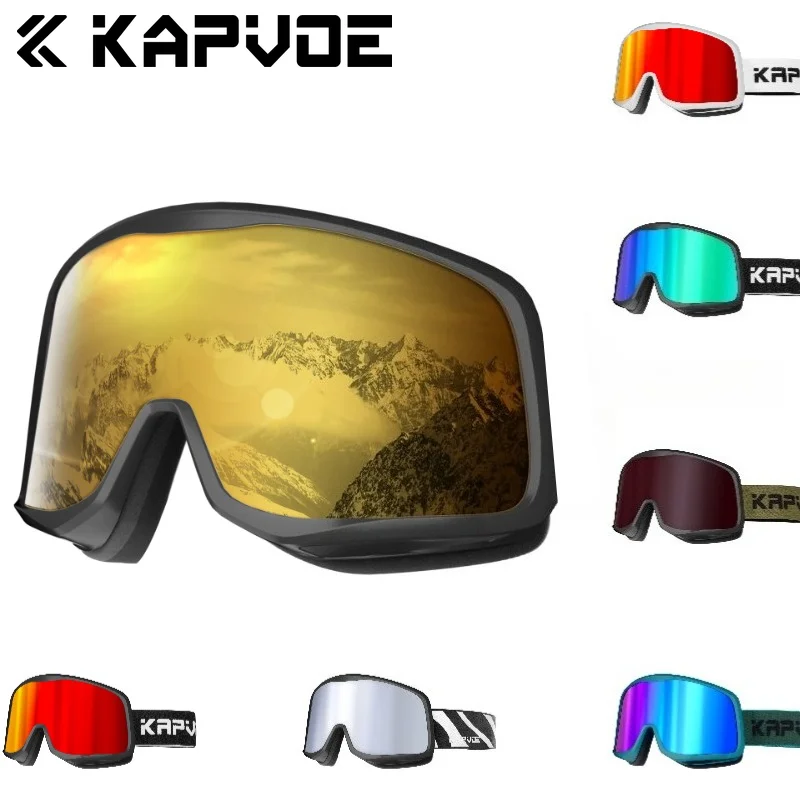 Kapvoe UV400 lunettes de neige Ski snowboard lunettes de soleil masque de Ski pour hommes femmes Anti-buée lentille Kit Protection motoneige lunettes