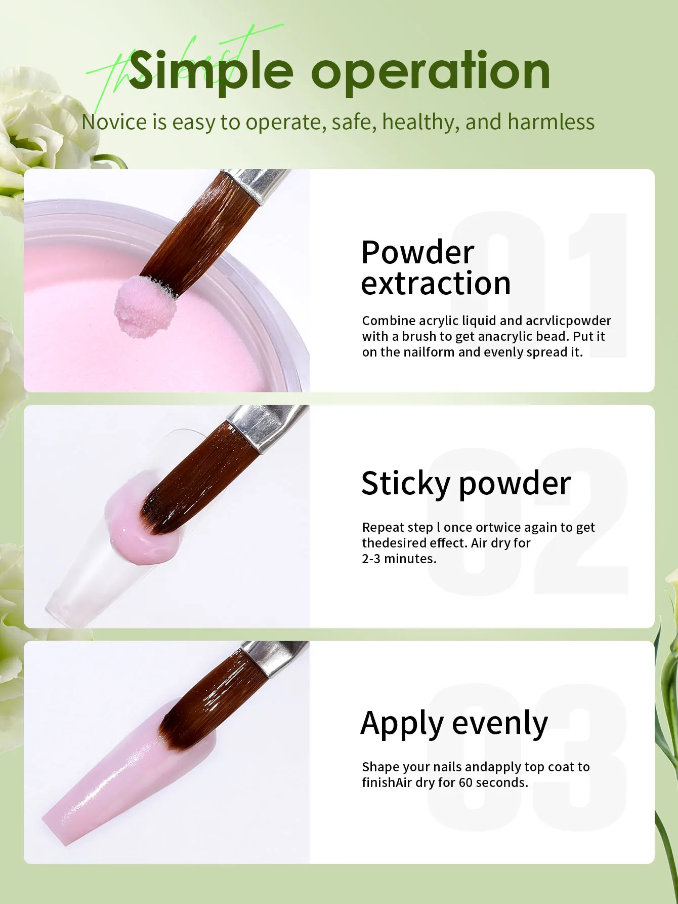 ชุดผงอะคริลิคคริสตัล 12 สี สร้างเล็บคุณภาพระดับร้านทำเล็บที่บ้าน เหมาะสำหรับมือใหม่และมืออาชีพ