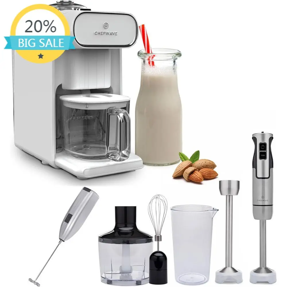 

Soy Milk Machine with Blender and Milk Frother - 3 in 1 Kitchen Set