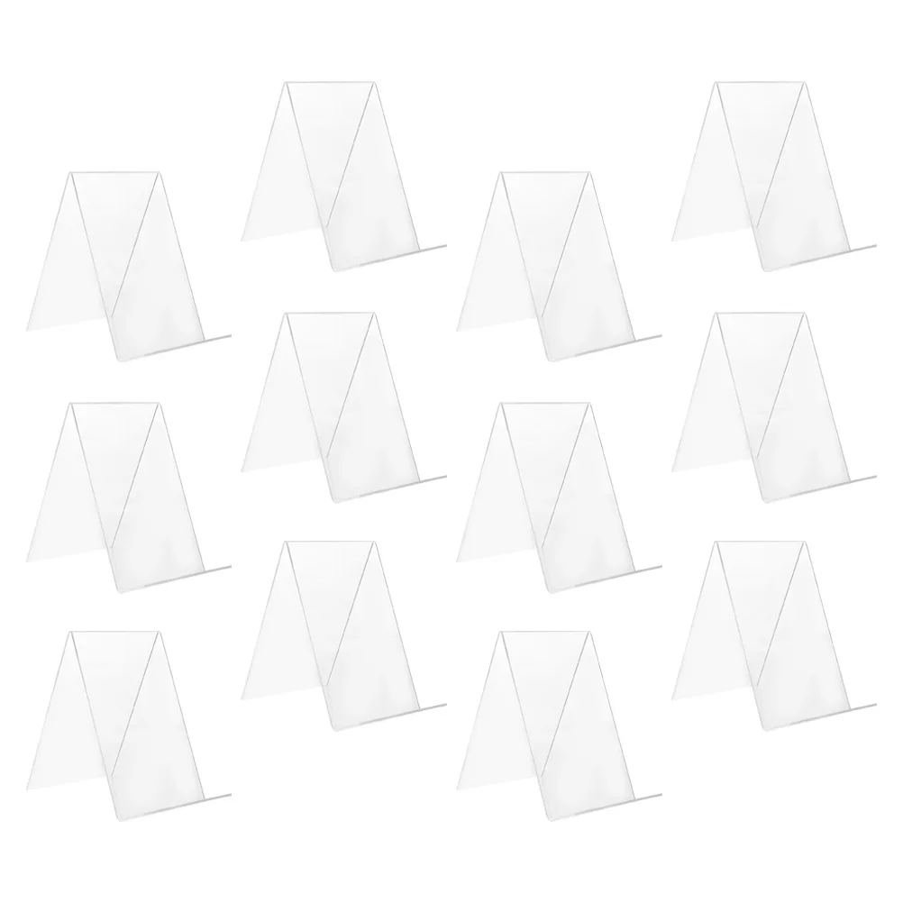 

12 Pcs Clear Acrylic Book Shelf Display St 150x100x100mm Transparent Bookend Rack for Office Home Library Bookstore Tabletop