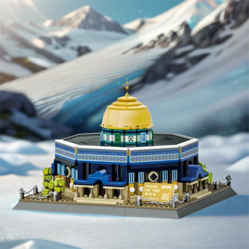 Creative Islam Architecture Building Block Jerusalem Dome of Rock Bricks Construction Model Sets Educational Toys For Gifts