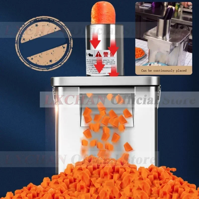 LX EVEC 상업용 전기 야채 큐브 절단기 과일 슬라이서 절단 스트립 주사위 푸드 프로세서 5 블레이드 포함
