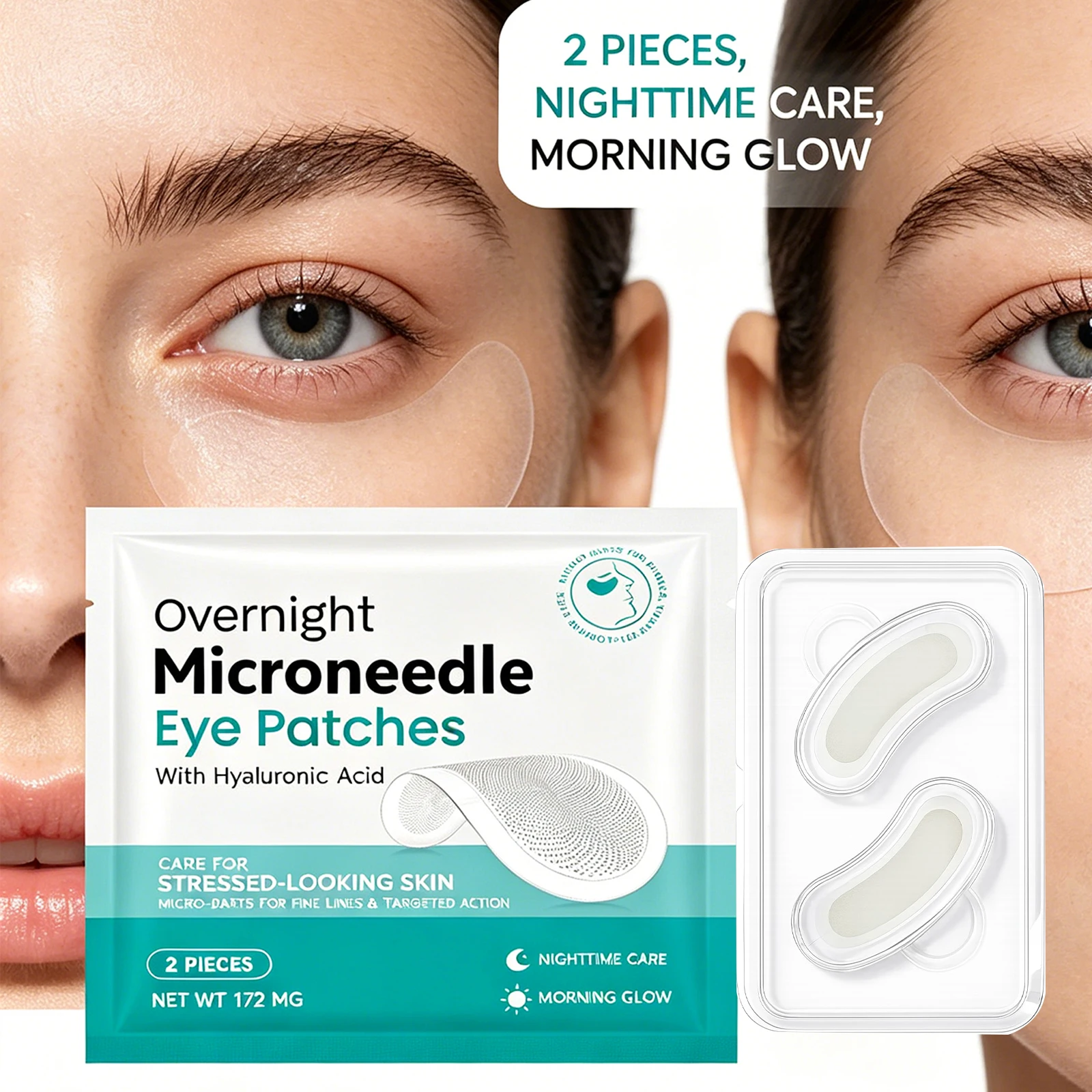 2x Parches de microagujas con vitamina E de 0,25 mm para estabilizar y restaurar la piel agrietada, cuidado anti-resequedad, nutrición de la piel, reparación estacional