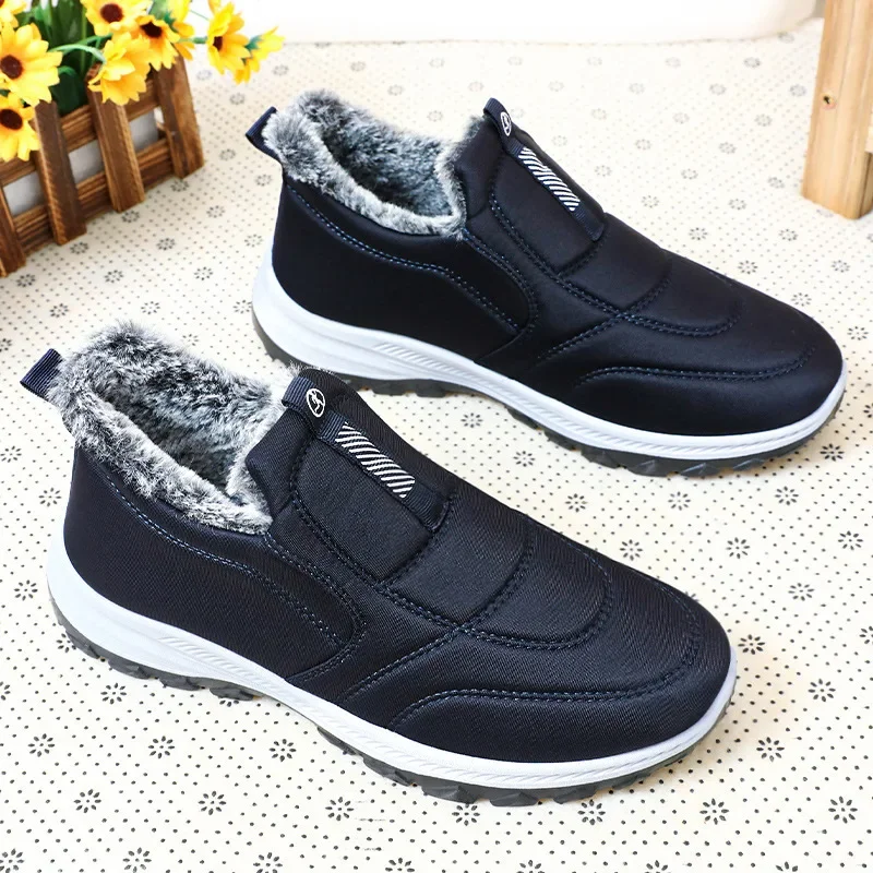 Winter Men's Cotton Shoes Cotton Boots Velvet Thickening Couple's Versatile Walking Boots Trekking Shoes  bota masculina