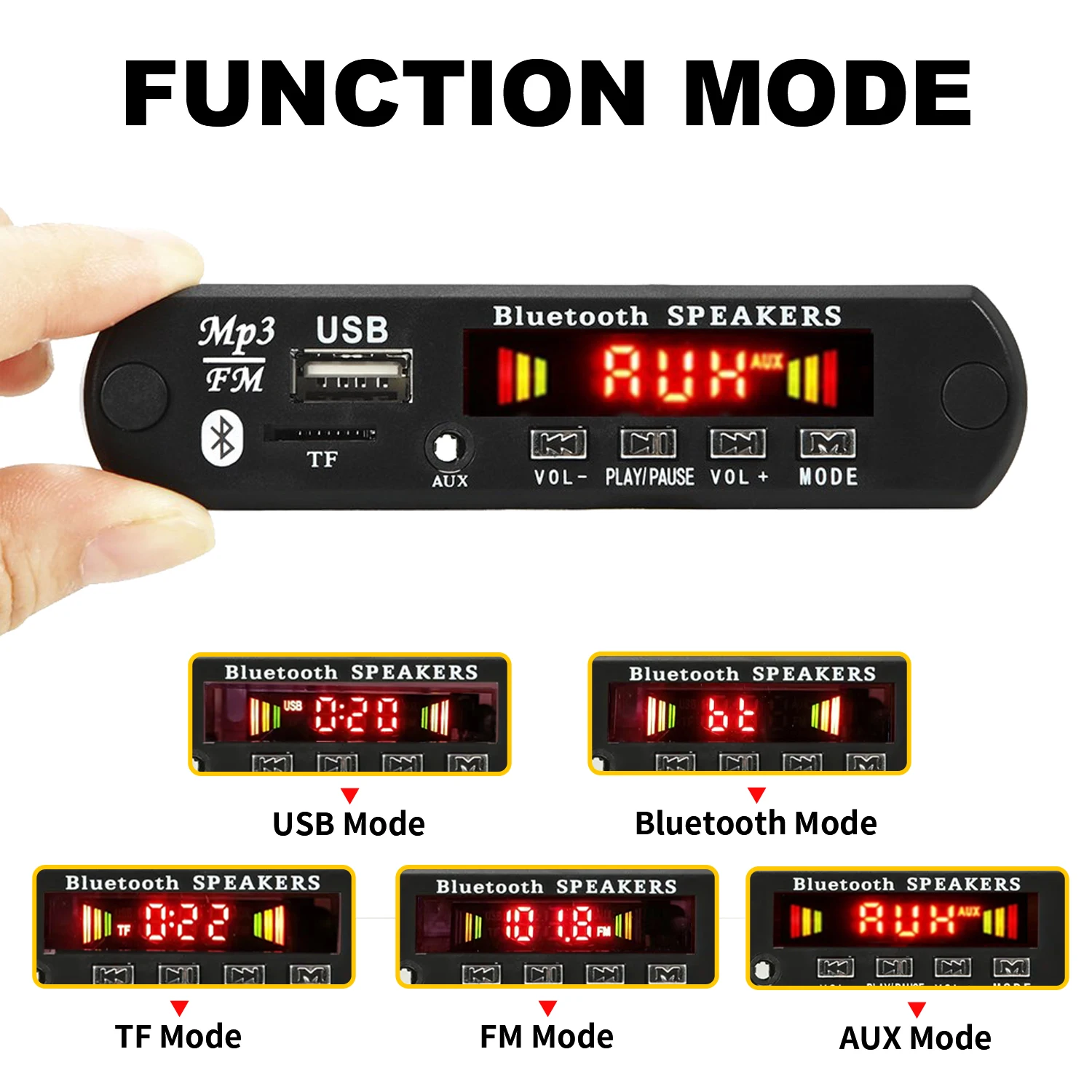 DC 7V-24V 2*60W Amplifier MP3 Decoder Board 120W MP3 Player Bluetooth V5.0 USB Module FM AUX Radio Recording For Speaker