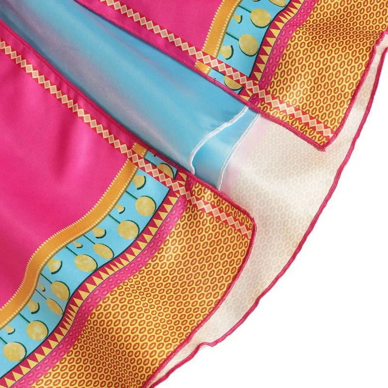 MUABABY Girls Jasmine Princess Costume Backless Rose Printed Aladdin's Lamp Arabian Princess Dress Up Carnival Pageant Clothes