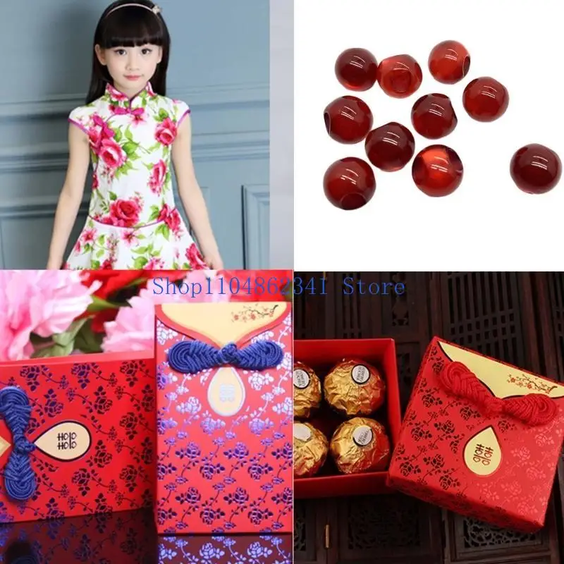 5asd Cheongsam Elementi fissaggio Bottone Decorazione con perline TangSuit Costume Indumento Perline 10 PZ