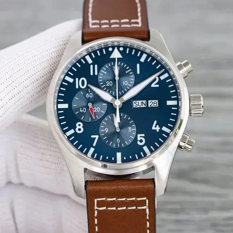 2025vip gloednieuw automatisch mechanisch herenhorloge roestvrij staal grote piloten Le Petit Prince blauw bruin lederen horloges