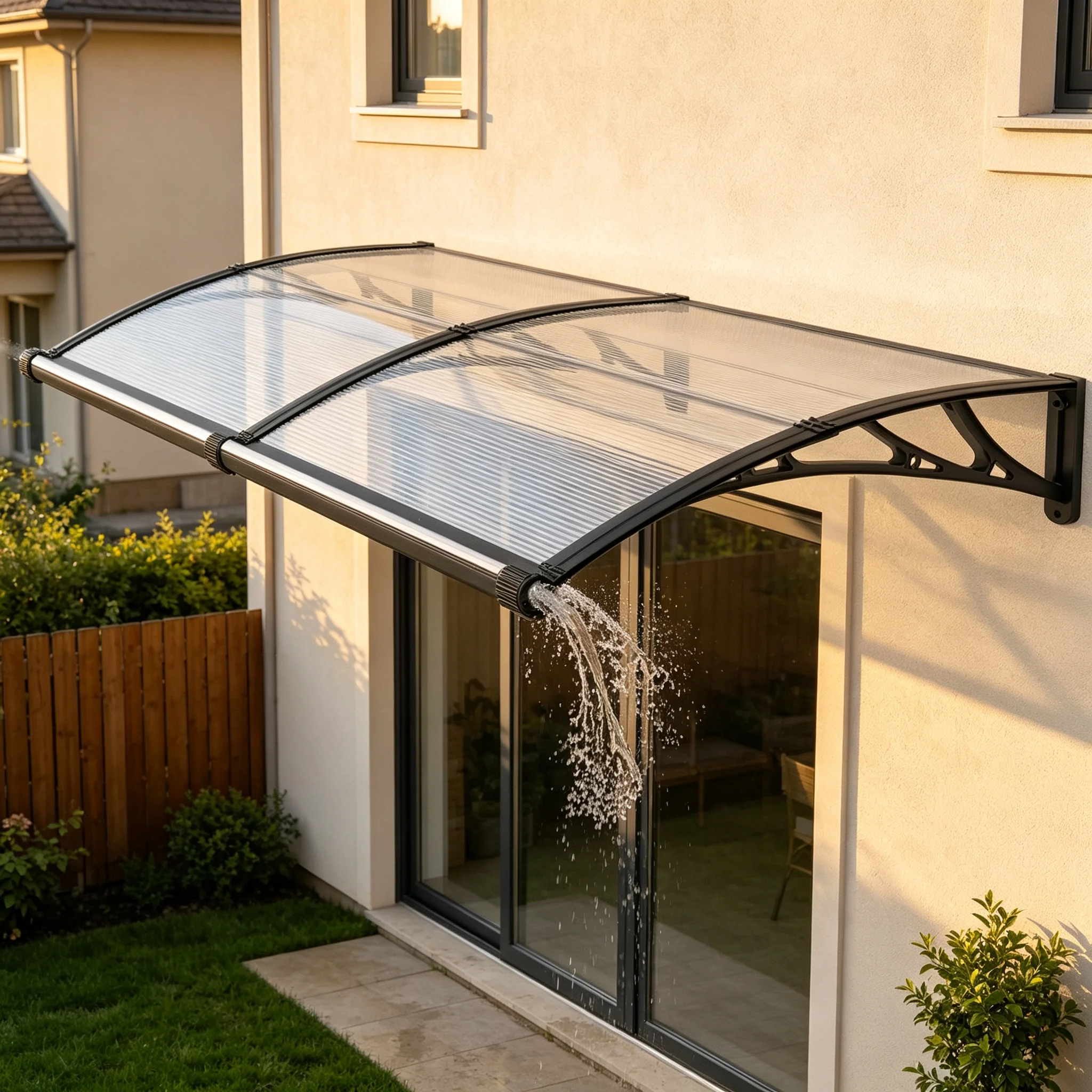 Outdoor Window & Door Awning | Built-in Drainage Gutter, Rain & UV Protection, Multiple Sizes 32-80 Inch