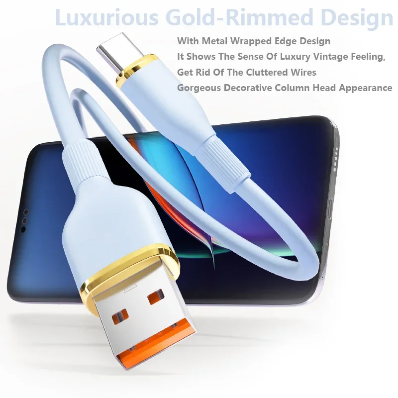 USB A-Type C 100W High Speed Charging Wire Stable Data Transfer Line 1M 1.5M Compatible All Type-C Smart Electronic Devices