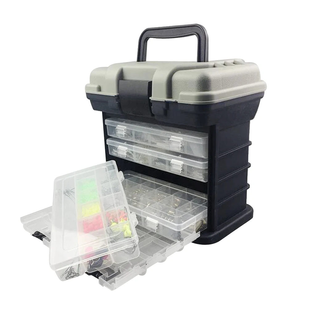 

Fishing and Hook Storage Box Four Layer Heavy Duty Tackle Organizer Case for Professional Fishing Supplies