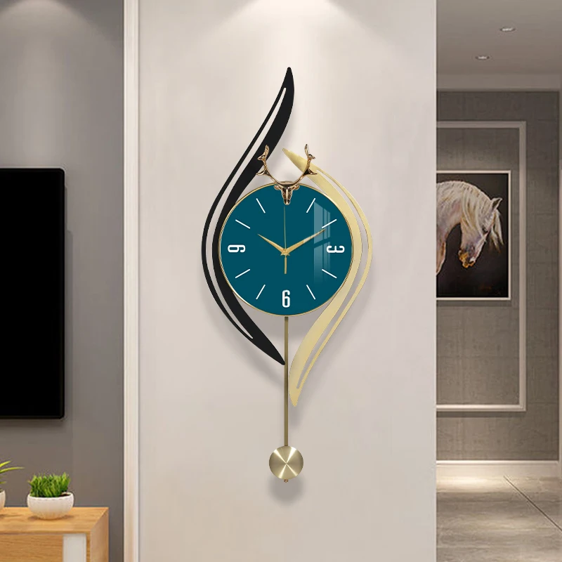 Classic Office Fancy Wall Clocks Big Size Animal Minimalist Metal Wall Clocks Pendulum Designer Relojes De Pared Home Decor