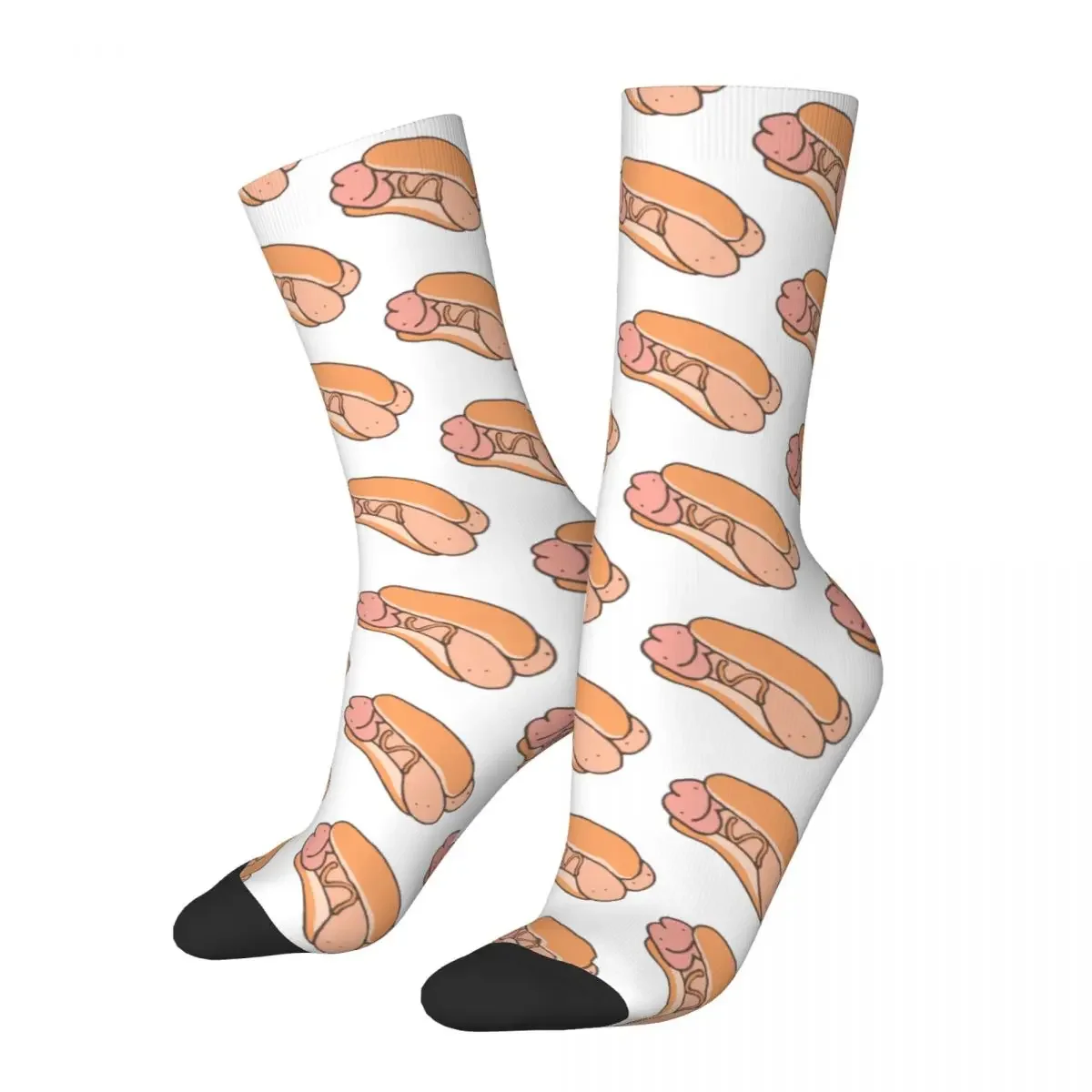 Retro Penis Dick Hot Dikkity Dog Sports Crew Socks Soft Long Socks Merch Christmas Gifts for Women Men Sweat Absorbing