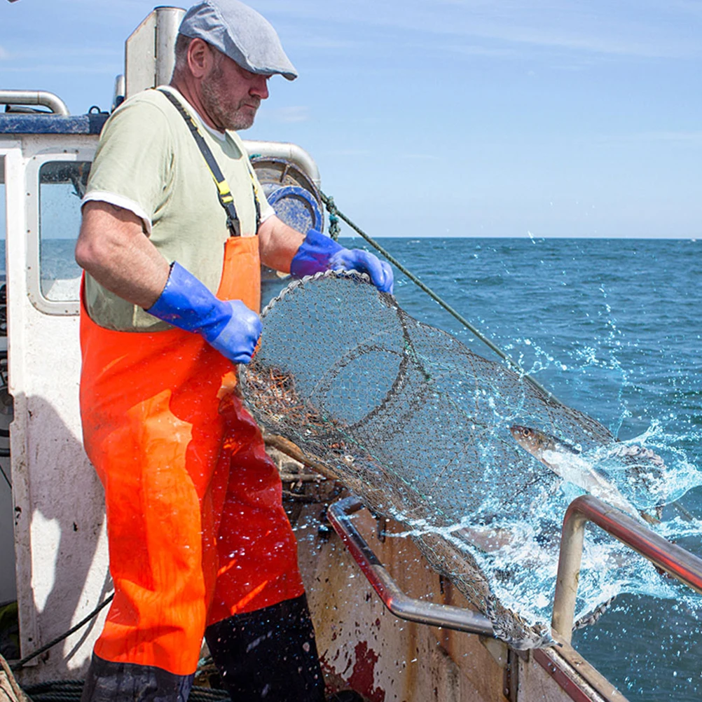 

2Pcs 17x10inch Foldable Fishing Net Trap Collapsible Fish Guard Cage for Minnow Shrimp Crayfish Crab Crawdad Portable Storage