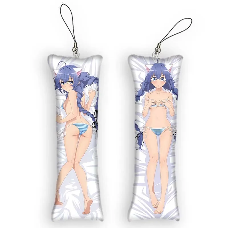 4x12cmRoxy Migurdia Cute Dakimakura  Mini Keychain Anime Jobless Reincarnation Key Chain Backpack Pendant Birthday Gift