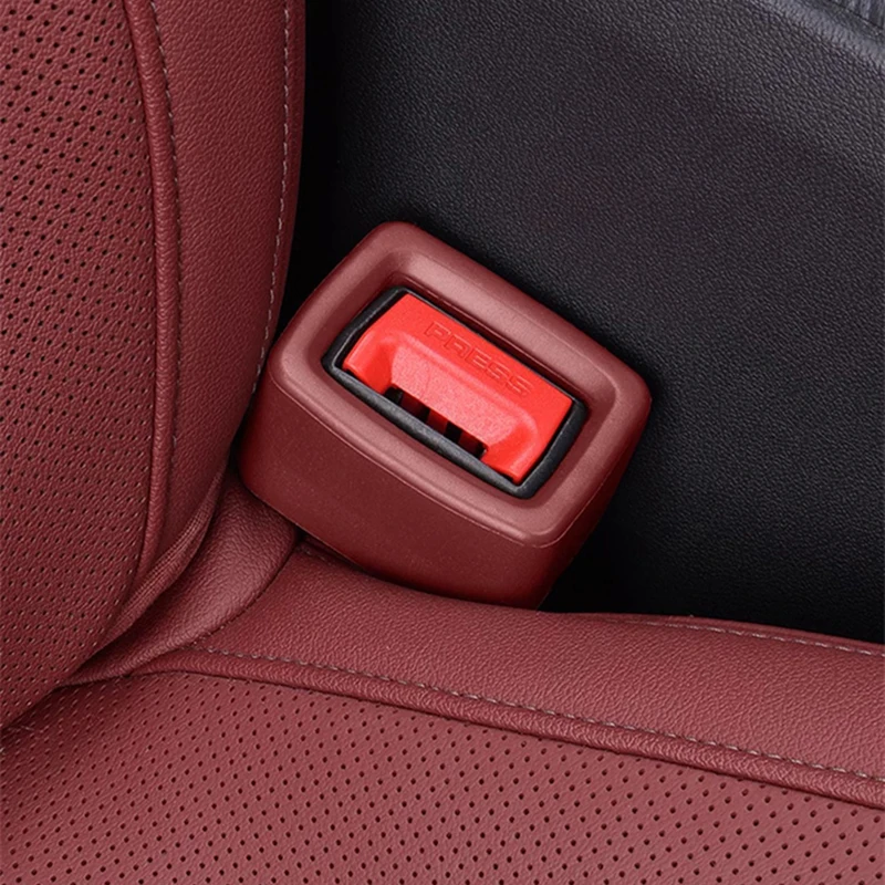 4PCS car seat belt socket protective cover car seat socket holder bayonet anti-squeak protection decoration
