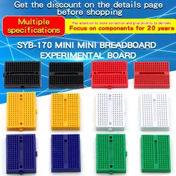 2 pces SYB-170 mini solderless protótipo experimento teste pequeno breadboard kit com 170 pontos de laço mais adesivo volta 35*46*8mm