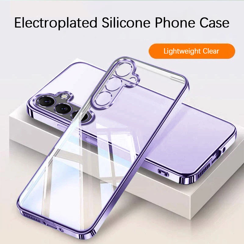 Galvanisierte Handyhülle für Samsung Galaxy S26 S25 S24 S23 S22 S21 Plus Ultra FE 5G Weiche Luxus-TPU Dünne Silikon Original Rückseiten-Abdeckung