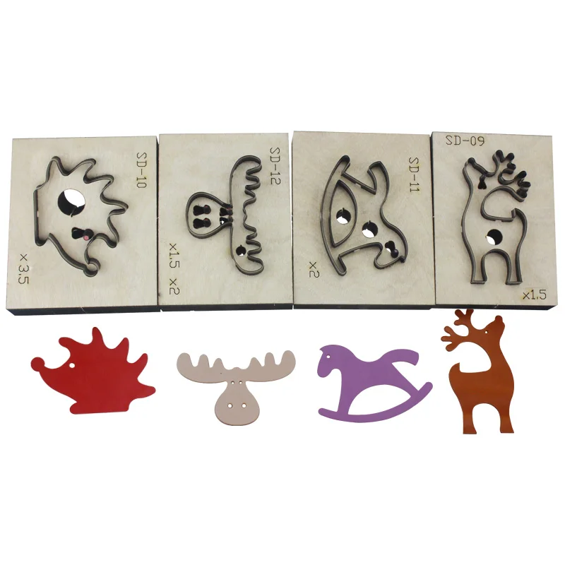 

Hot Sale Christmas Theme Animal Handmade Leather Laser Cutting Die Mould DIY Cartoon Mini Set High Quality Steel Knife Material