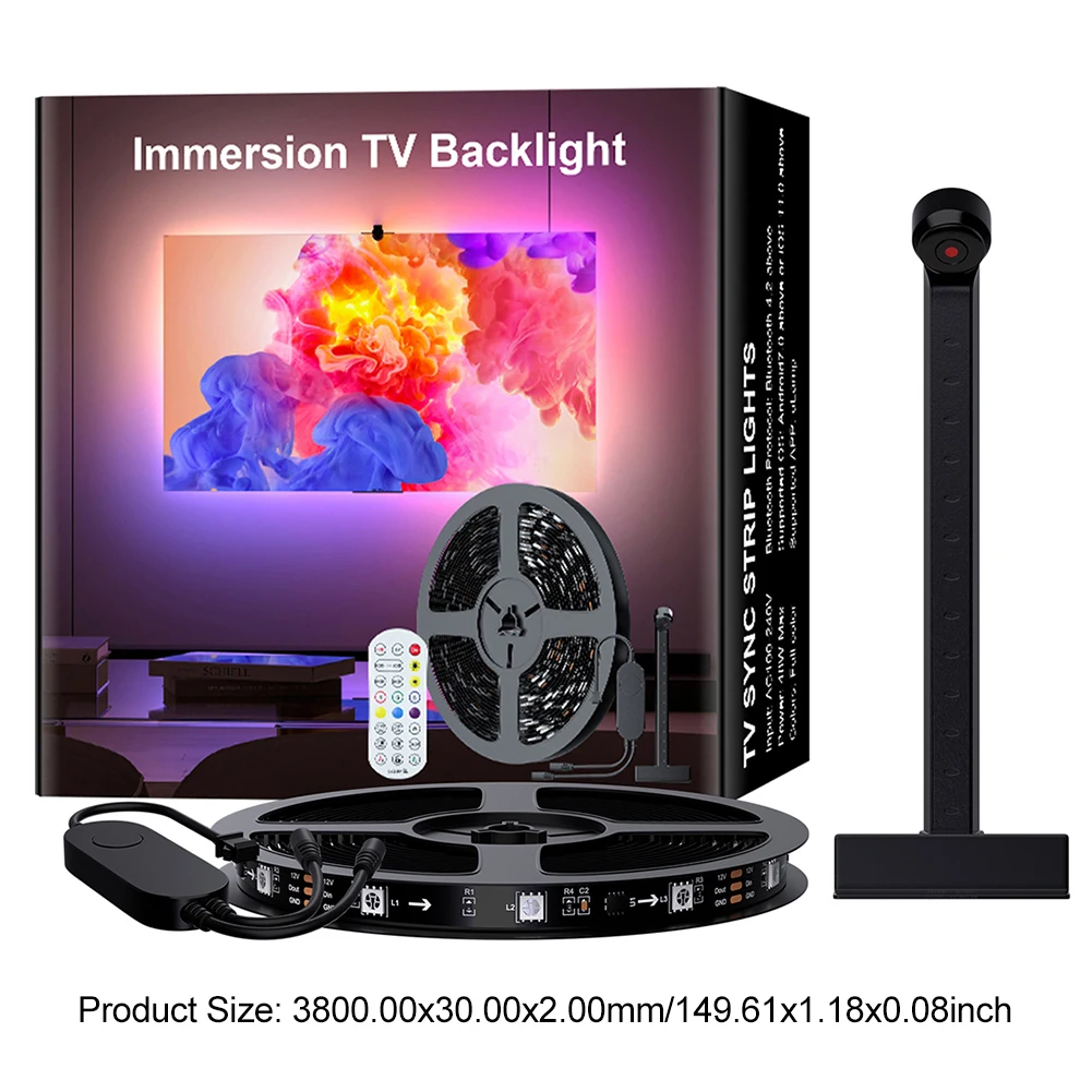 Светодиодная погружная подсветка телевизора с синхронным изменением и подсветкой для телевизора, приложение и дистанционное управление для игровой комнаты в гостиной
