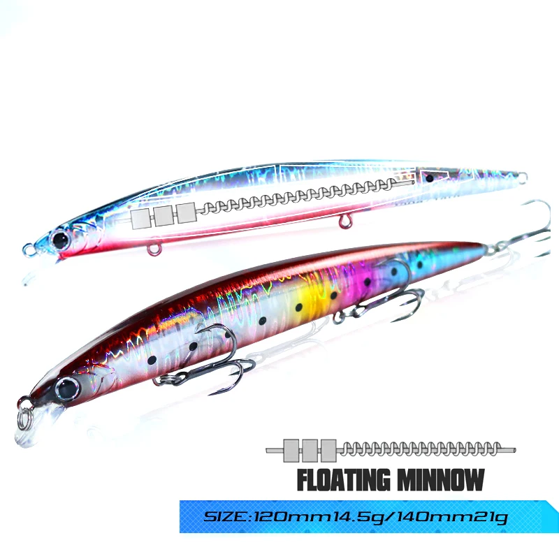 HISTOLURE  Ultra-long Casting Floating Minnow Fishing Lure 120mm/14.5g  140mm/21g Sea Fishing Artificial  Hard Bait Seabass Bait