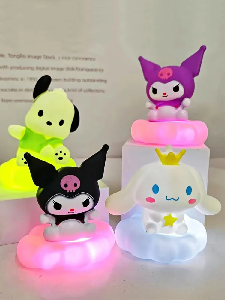 Nouveau Style japonais Sanrios veilleuse émail nuage dessin animé Kuromi cannelle Pochacco petite lampe de Table éclairage décoration