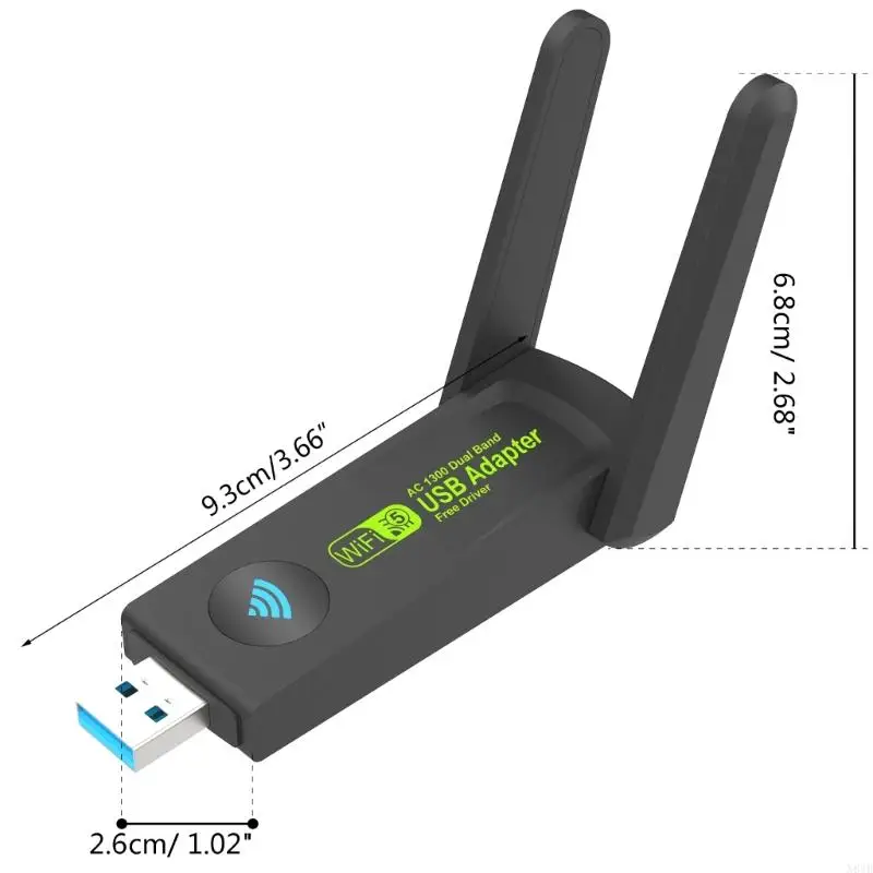 N84B 1300 Мбит / с USB Wi -Fi Адаптер для настольного ПК ноутбук 5 ГГц 2,4 ГГц двойной полосы USB3.0 Донг -адаптер беспроводной