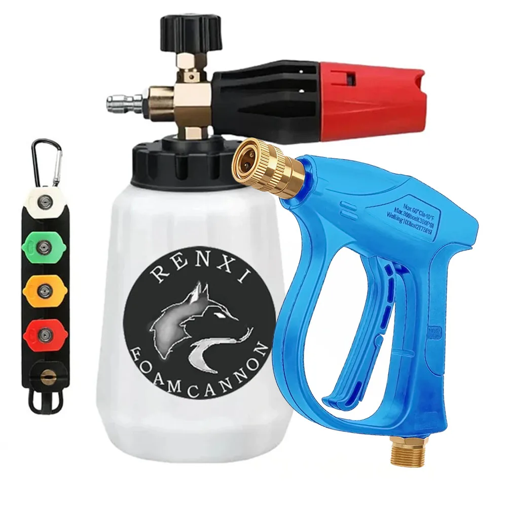 snow-foam-lance-foam-cannon-with-1-4-quick-connector-adjustable-soap-dispenser-foam-bottle-nozzle-for-pressure-car-washer-1l
