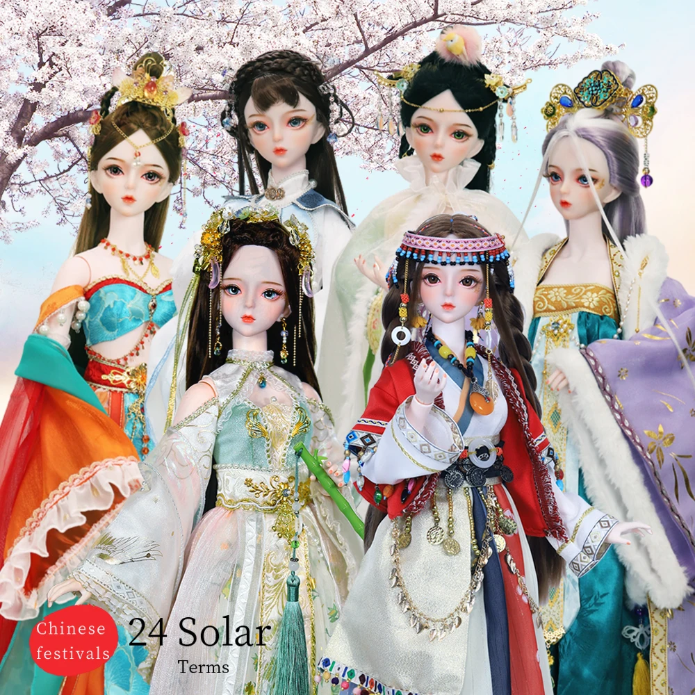 Dream Fairy 1/3 BJD Solar term series 62CM Ball Jointed Dolls Full Set High-end Customized Makeup DIY for Girls