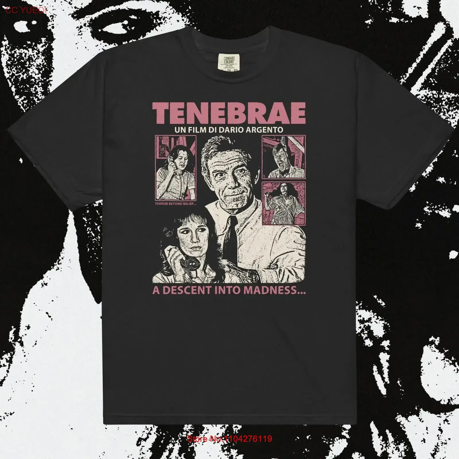 Tenebrae Directed By Dario Argento Giallo T Shirt vintage Washed graphic Stretched homme Comfortable Stylish streetwear