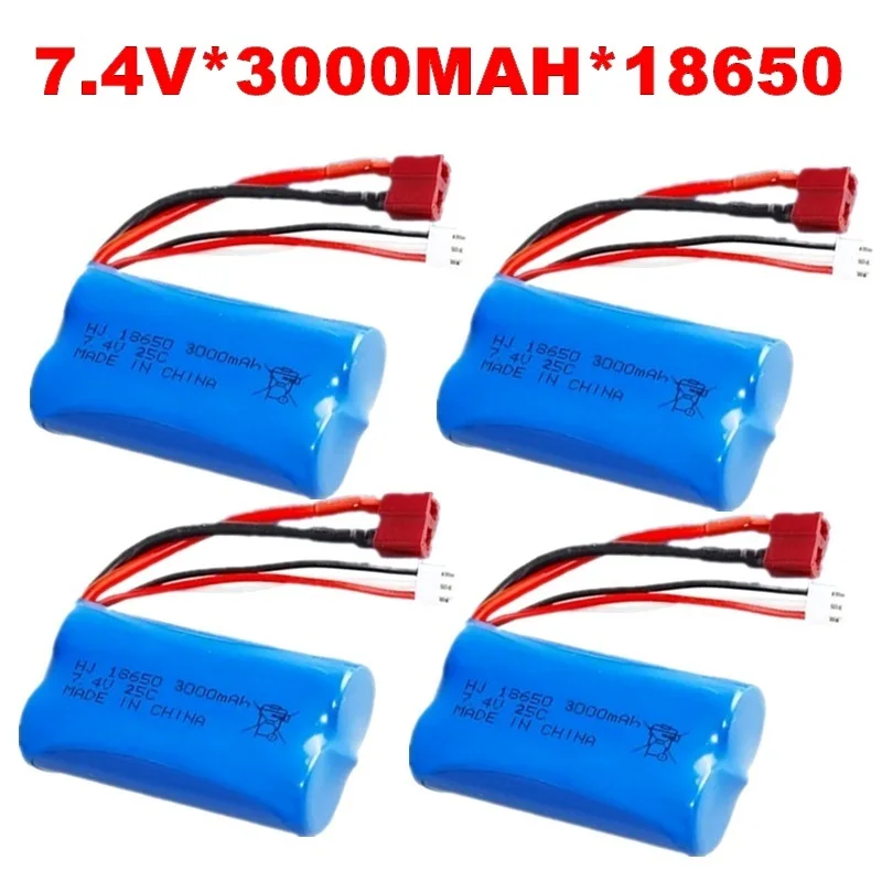 18650 bateria Lipo 7.4V 3000mah dla Wltoys 144001 A959-B A979-B K929-B samochód RC dla Wltoys 12428 10428 12423 pojazd 2S Deans T