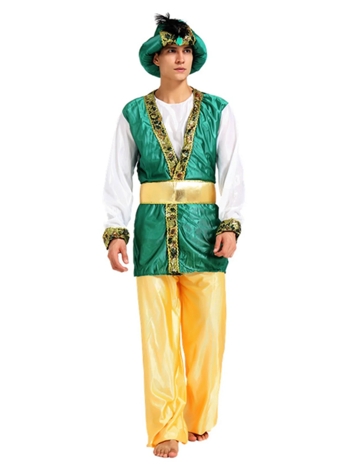 

Arabian King Prince Princ Costume for Adults Men Women loween Aladdin Lamp Genie Girl Costume Polyester Traditional Ara...