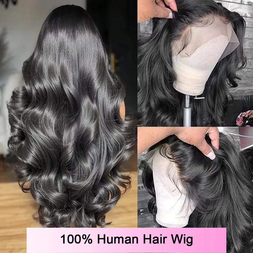 

Парик из натуральных волос Body Wave с плотностью 300%, фронтальный, 13x6, 13x4, с прозрачной кружевной основой, 5x5, безклеевой, с закрытым низом, свободные пряди