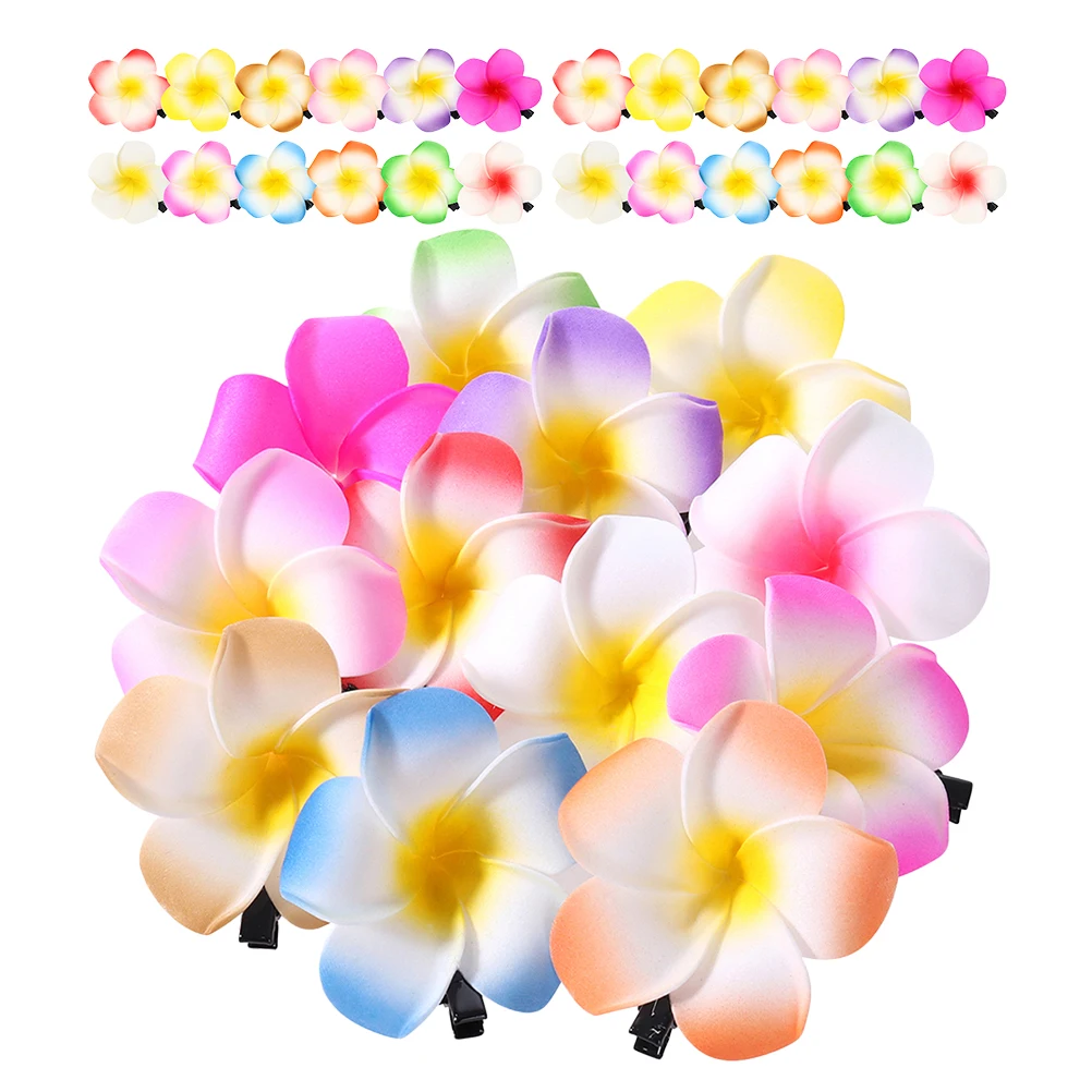

36 Pcs Simulated Plumeria Hair Clips Lightweight Versatile Flower Accessories for Women Girls Hawaiian Plumeria Flower Hair
