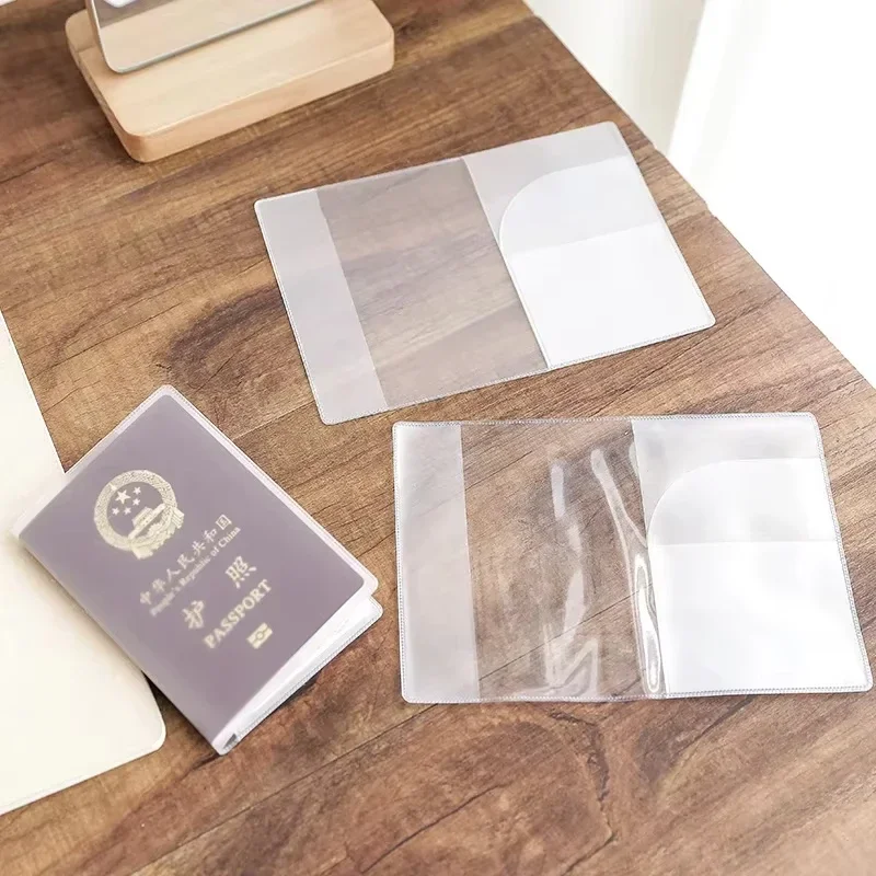 Transparent PVC Passport Cover Holder Travel Wallet Pouch ID Credit Card Dirt Protection Women Business Document Protector 1PCS
