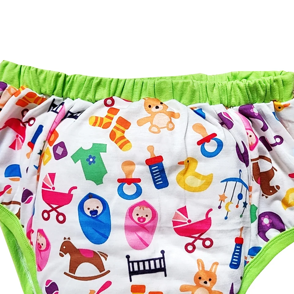 Rabbit Printed Adult Baby Diapers DDLG Reusable Training Pants Washablt Cloth Adult Diaper Nappy Aloth Underwear For Boy, Girl