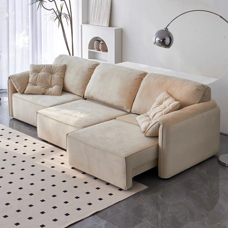 

Luxury Modern Beige Electric Sofa Fabric Armrest Designer Italian Recliner Chair Lounges Relax Divano Letto Furniture For Home
