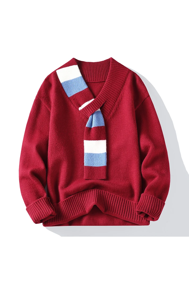 2025 autunno e inverno nuovi uomini di alta qualità alla moda creativo addensato lavorato a maglia girocollo maglione base maglione pullover