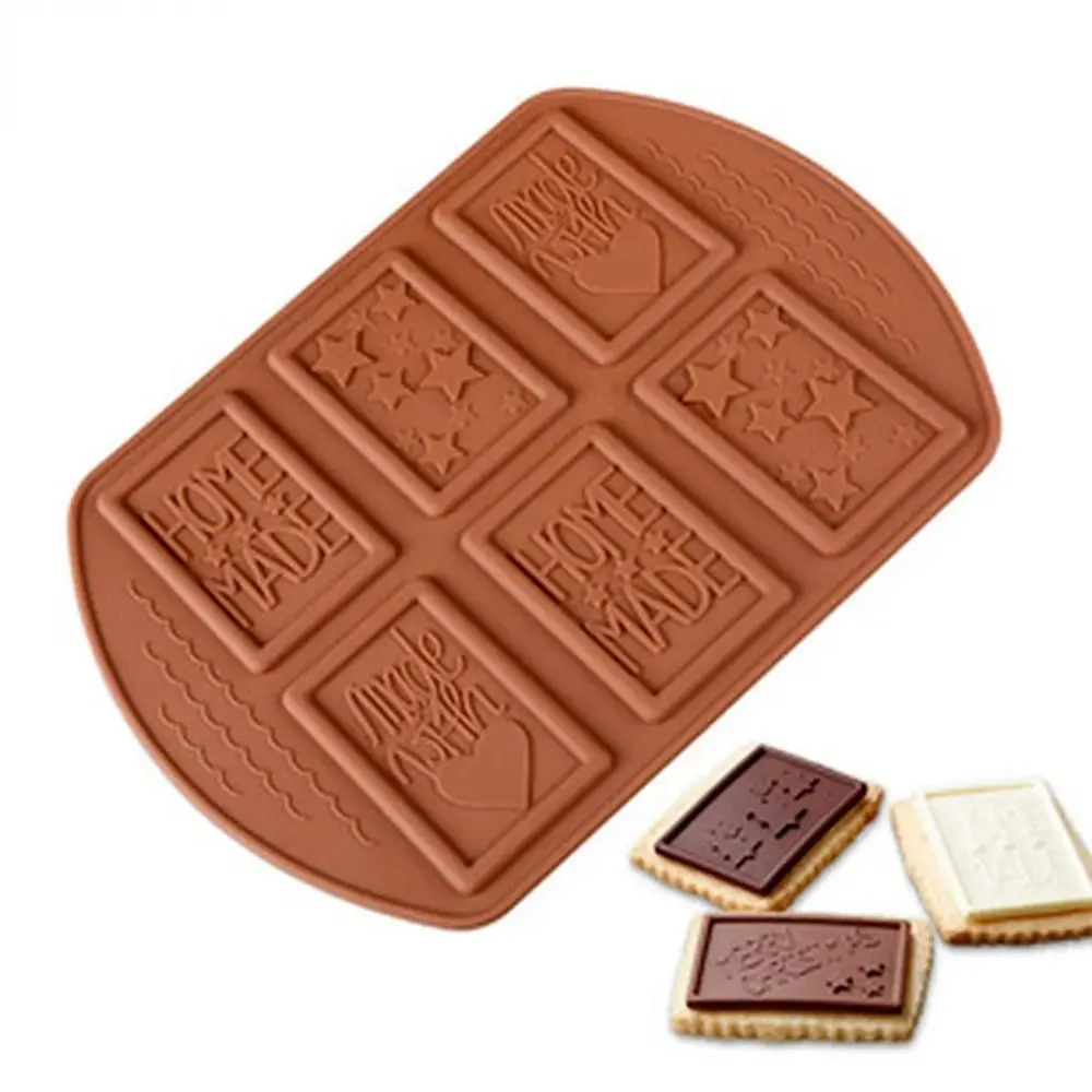 Heart Shaped 6 Grid Chocolate Mold Silicone Homemade Biscuit Mold Creative Multi-Pattern Cookie Bake Mould Home