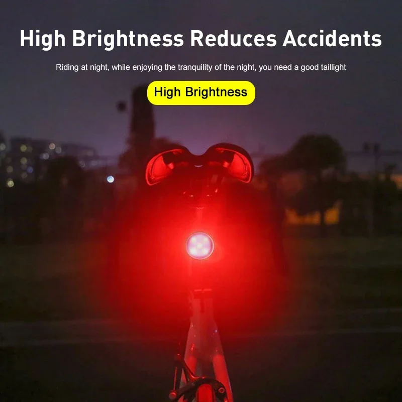 Bicycle Rear Light Cycling Light USB Rechargeable IPX5 Waterproof Bike Light MTB Helmet Pack Bag Tail Light 6 Model Taillight