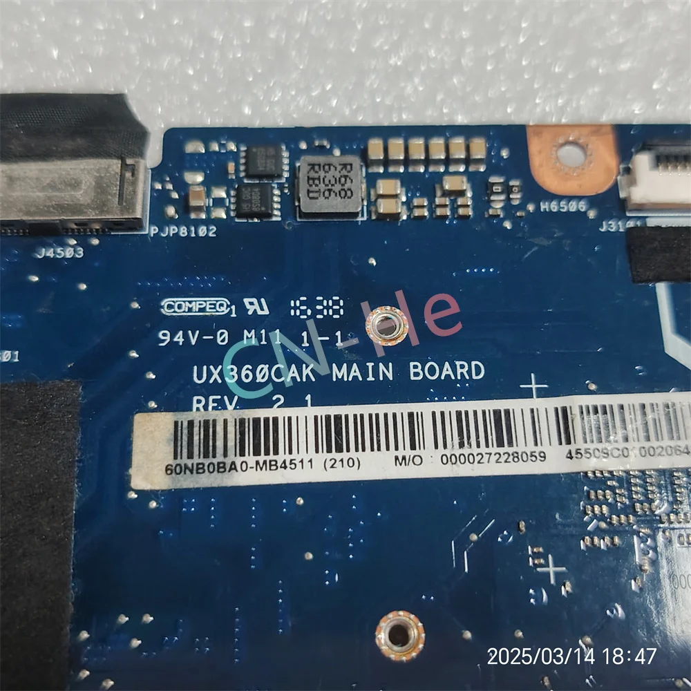 For ASUS Zenbook UX360C UX360CA UX360CAK 60NB0BA0-MB4511 Motherboard  Mainboard M3-7Y30 CPU 4GB 8GB RAM Tested Fast Shipping