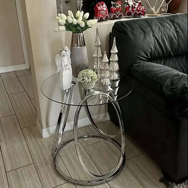 

Дизайнерский гостиной, роскошный небольшой журнальный столик, элегантный стеклянный мобильный столик для комнаты, круглый столик Kawowy, мебель для дома Mq50cj, новинка
