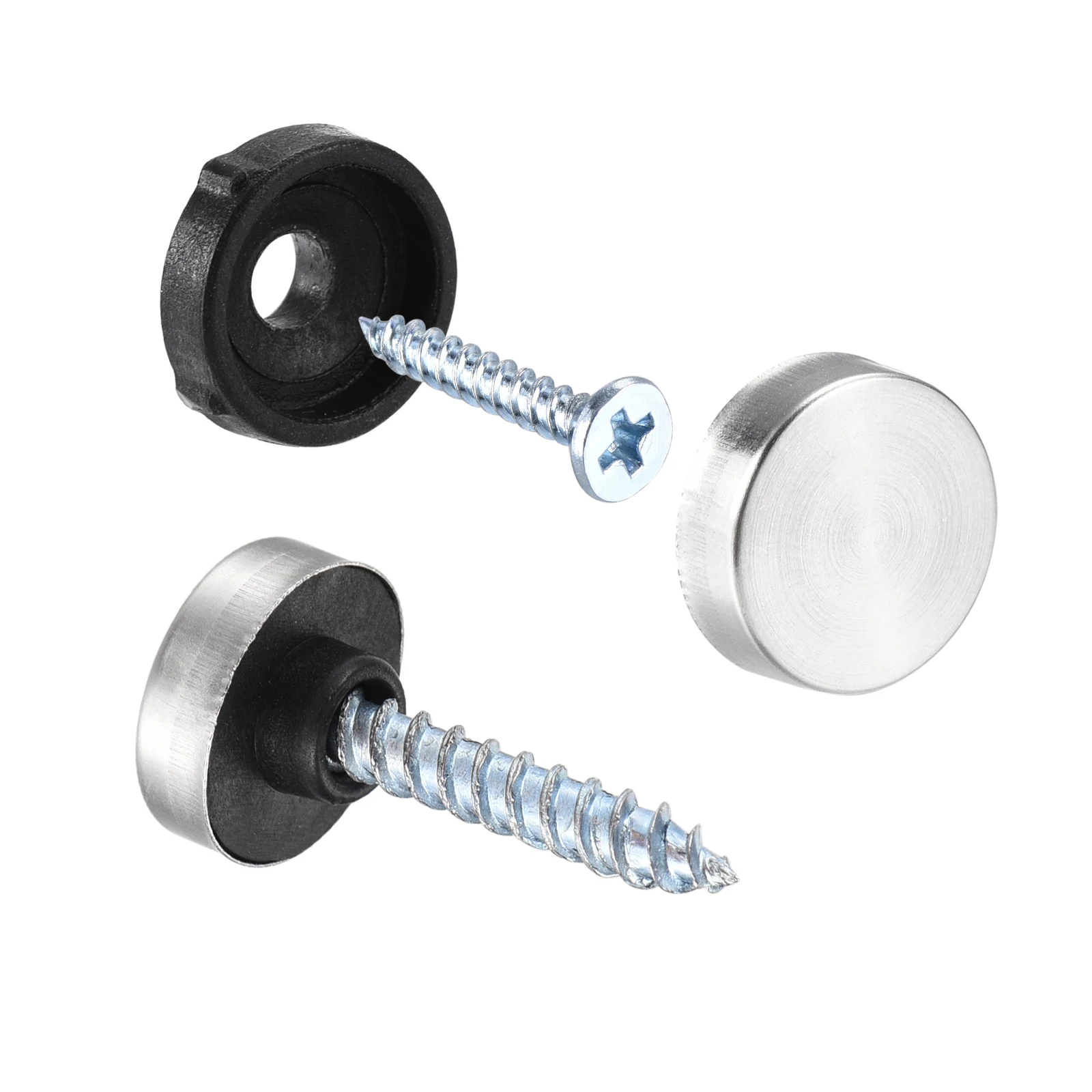 UXCELL 8Pcs 14mm Dia Stainless Steel Decorative Mirror Screw Cap Nails for Being Fixed On Glass Mirrors Or Furnitures