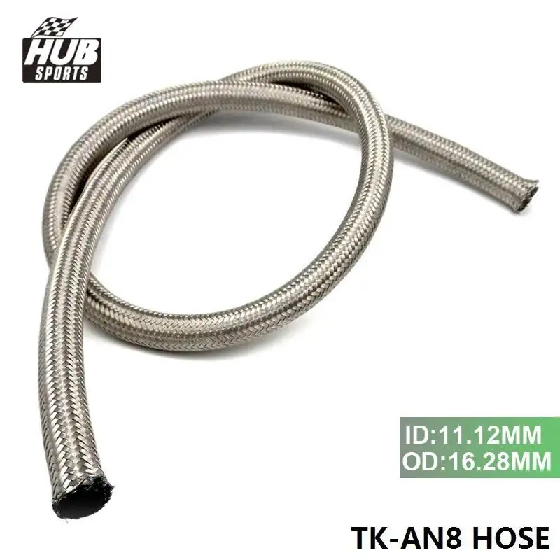 AN 8 1meter Stainless Steel Braided hoses Fuel Oil Line Hose track drift racing HU-AN8 HOSE