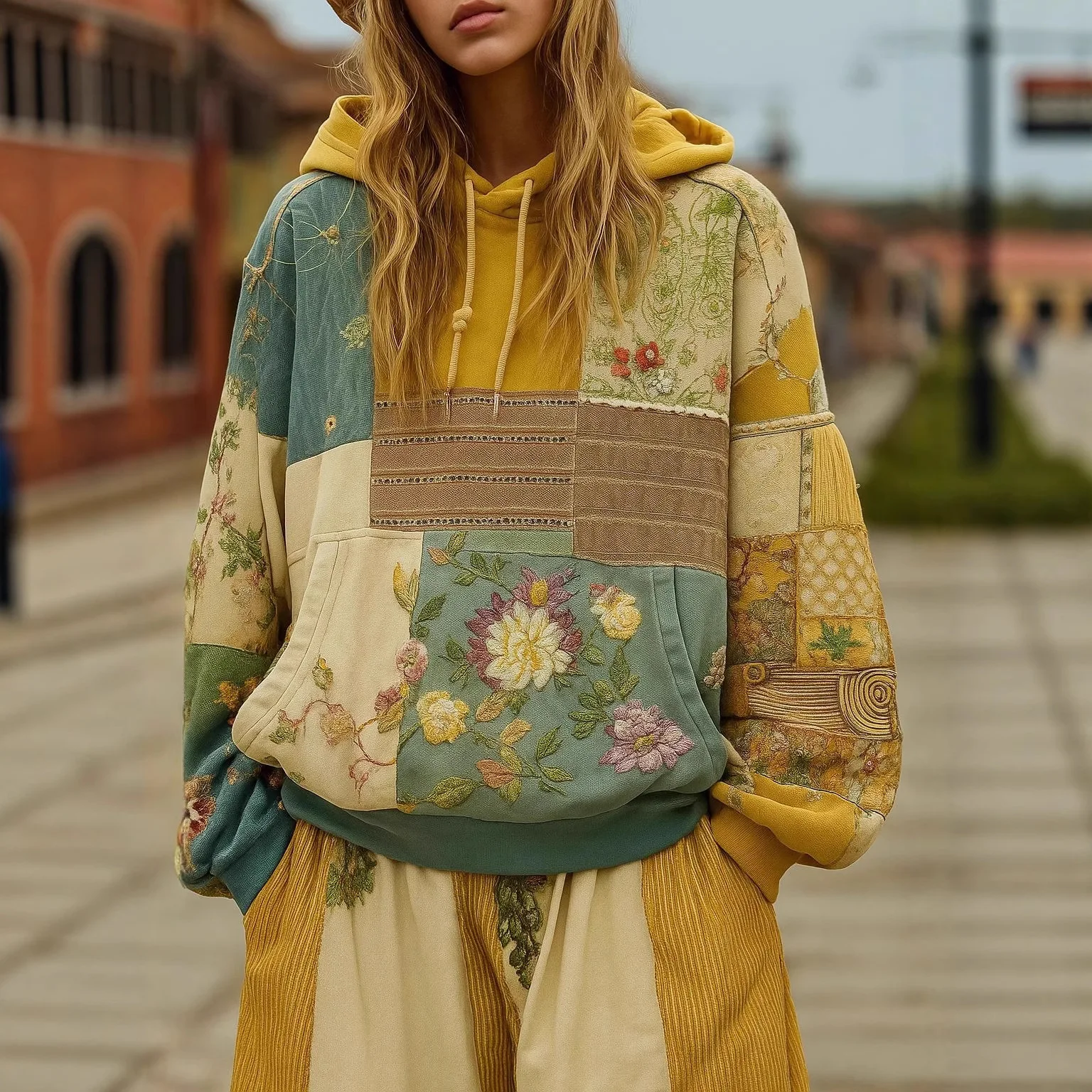 Ensembles Trekt Oversized Hoodie Mode Gedrukt Capuchon Kleurblok Sweatshirt Dames Lange Mouw Winter Trui Ropa De Mujer