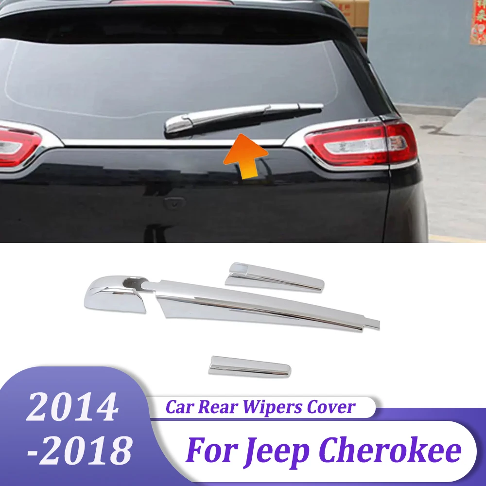 ABS Chrome Tail Wiper Strip Rear Window Wipers Cover Trims Exterior Car Accessories For Jeep Cherokee 2014 2015 2016 2017 2018