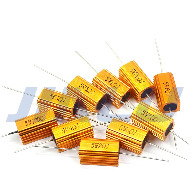 1PCS RX24 5W 10W 25W Aluminum Power Metal Shell Case Wirewound Resistor 0.01 ~ 30K 0.1 1 2 3 4 5 6 8 10 20 25 100 150 1K 10K ohm