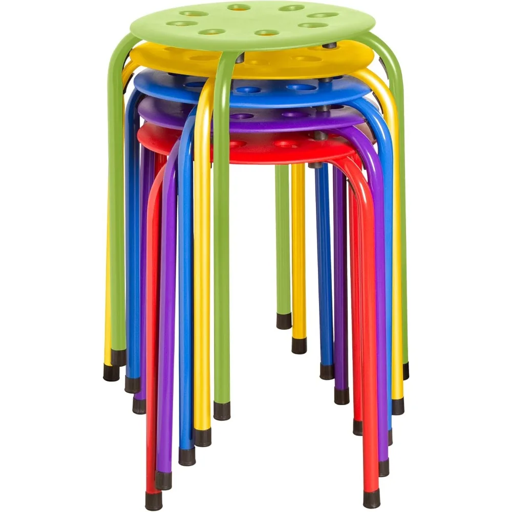 

Commercial Furniture Stacking Stools for Kids and Adults, 17.75" Standard Height Portable Nesting Office and Classroom Stools