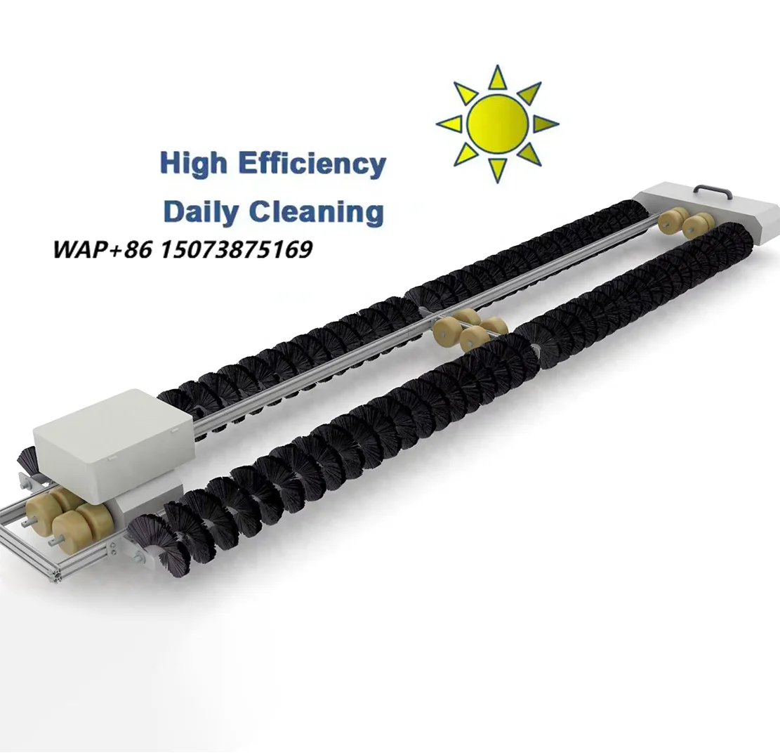 Solar Panel Cleaning Roller Brush Automatic Robot Tools Super Piping System Kit for Home Use Removal Solar Panel Cleaning